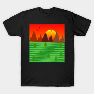 sunset, minimalist art T-Shirt